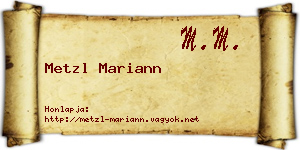 Metzl Mariann névjegykártya
